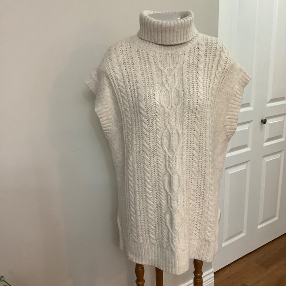 Fabulous Cableknit T Neck Caftan Sweater large - Picture 5 of 12